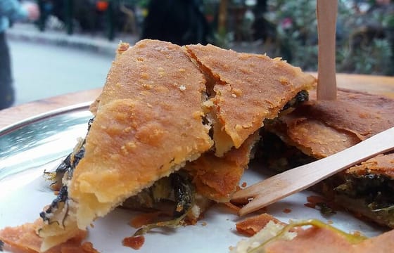 Traditional breakfast in markets with olive oil and honey tasting