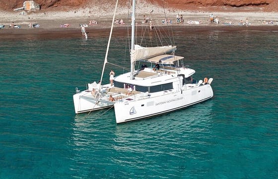 Santorini Catamaran Day Cruise – Lunch, BBQ, Drinks and Transfers