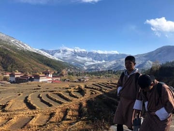 The capital city of Bhutan, Thimphu, in early January