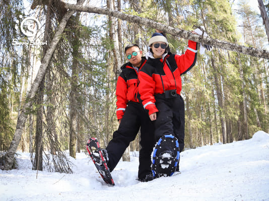 Snowshoeing in Lapland Wilderness 