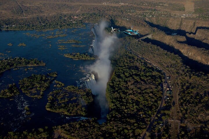 15 minutes scenic helicopter flight above Victoria Falls-Zimbabwe
