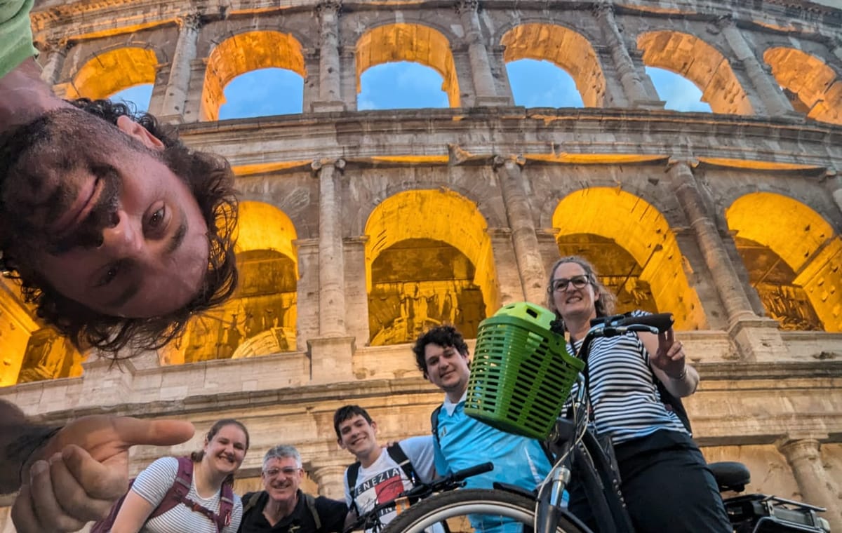 Rome at sunset is magic on two wheels