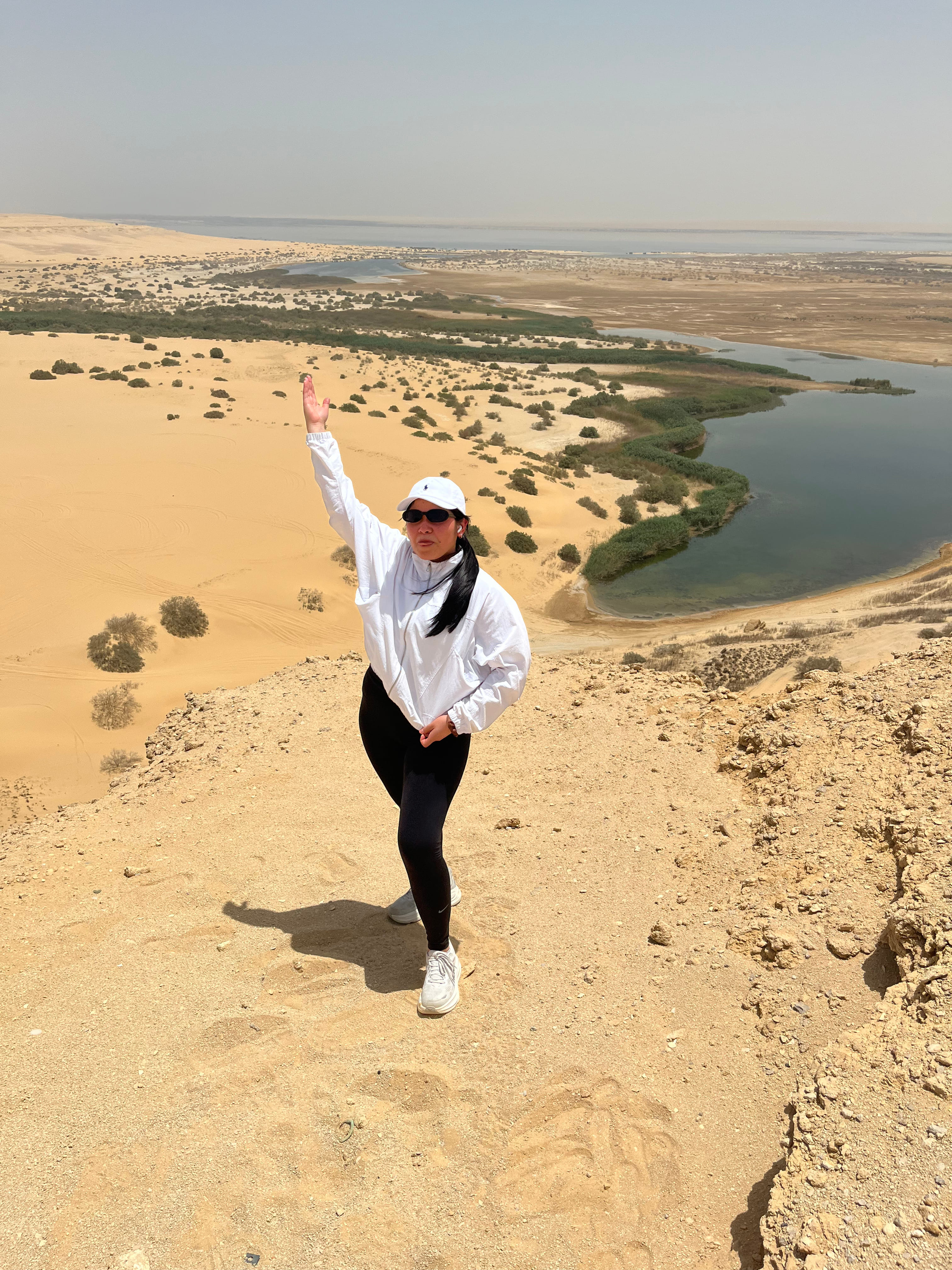 Fayoum Oasis desert and lake landscape Egypt