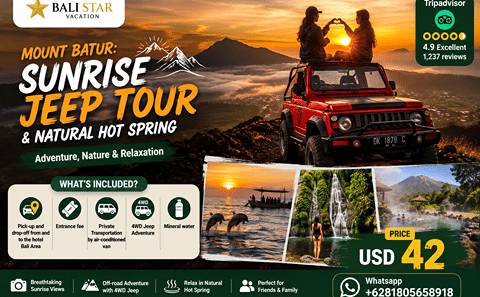 Sunrise Jeep Adventure at Mount Batur with Hot Springs