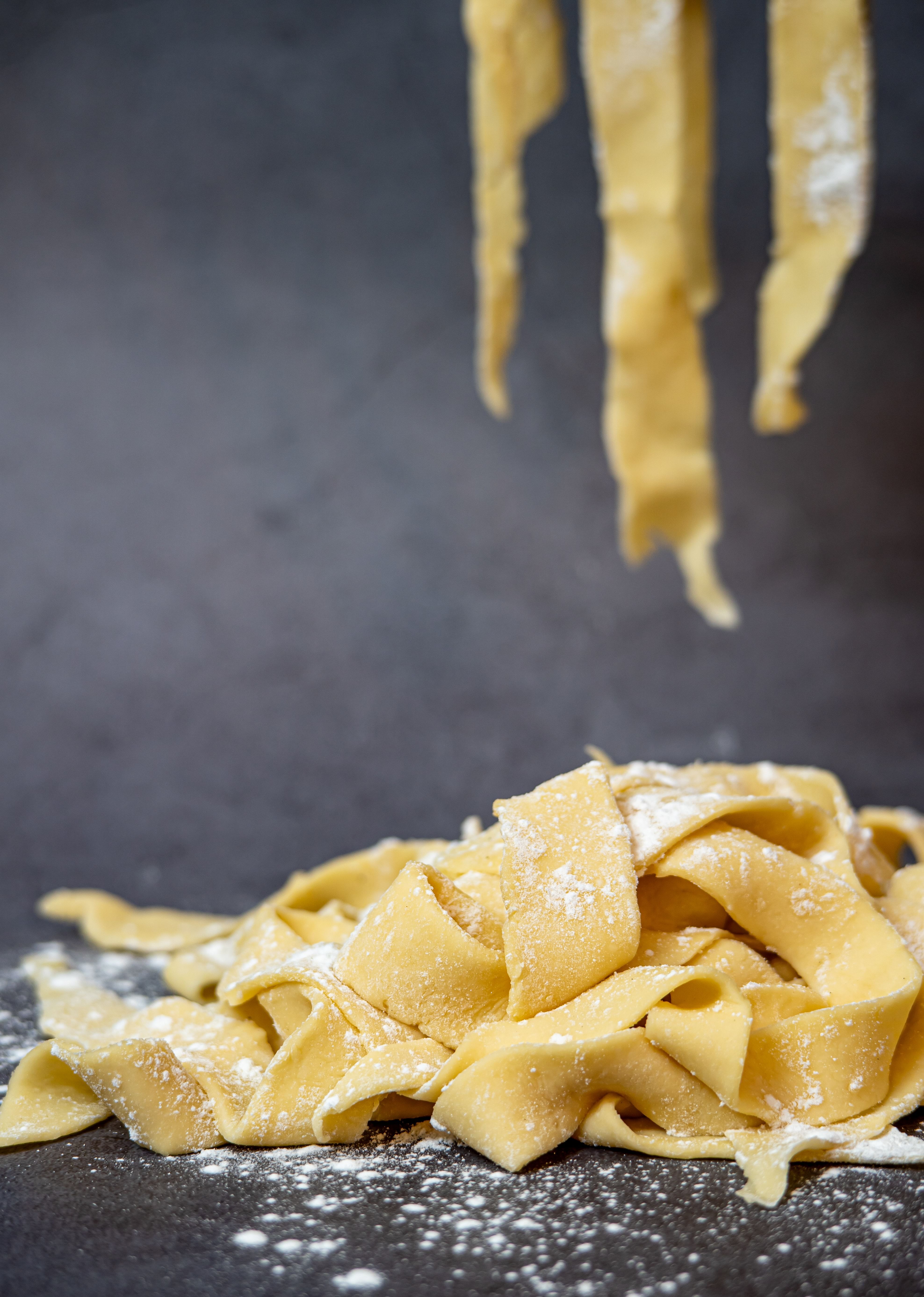 Close up of some fresh tagliatelle