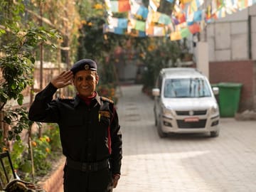 Airport Pick Car and Gorkha Salute with Our Security Guard.