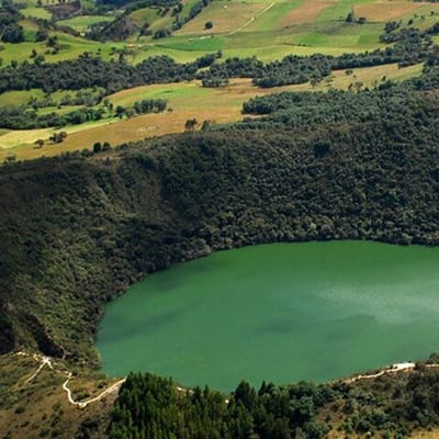 Guatavita Lagoon footprint of sacred gold