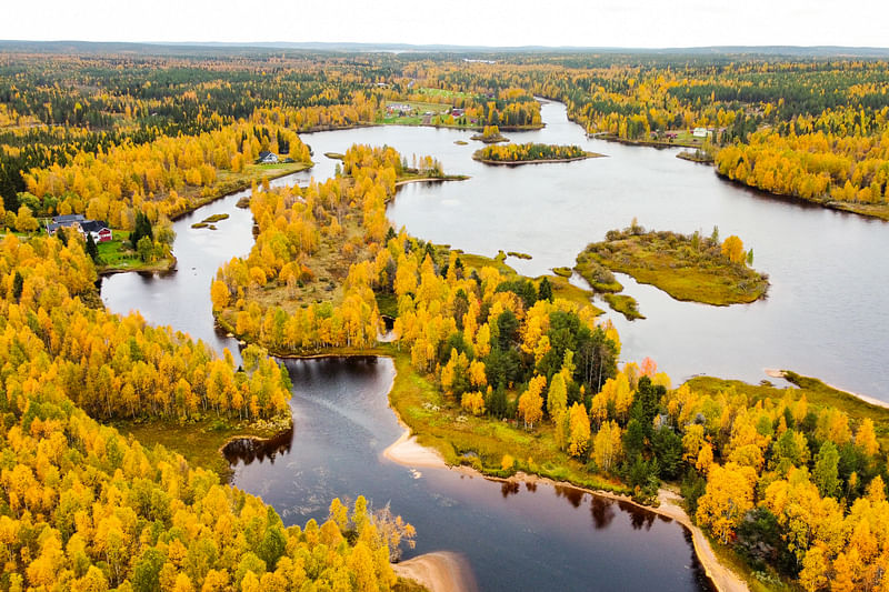 Autumn canoeing adventure in Rovaniemi