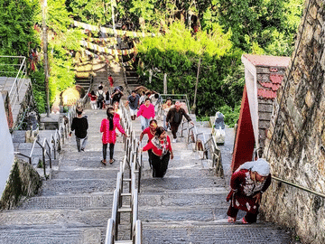 The stairs leading to the Monkey Temple