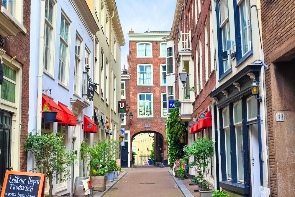 Iconic shot of Prinsestraat along the route of the The Hague scavenger hunt City Detective.