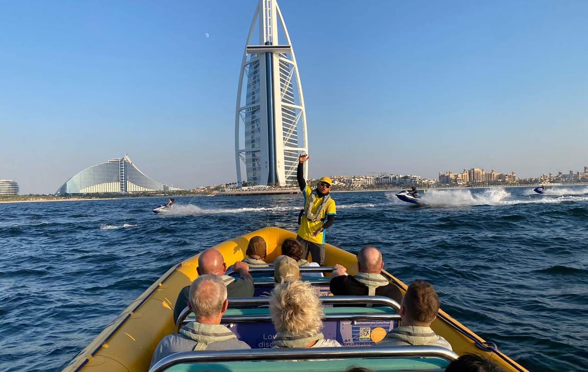 60-Minute Yellow Boat Tour of Dubai Harbour Landmarks