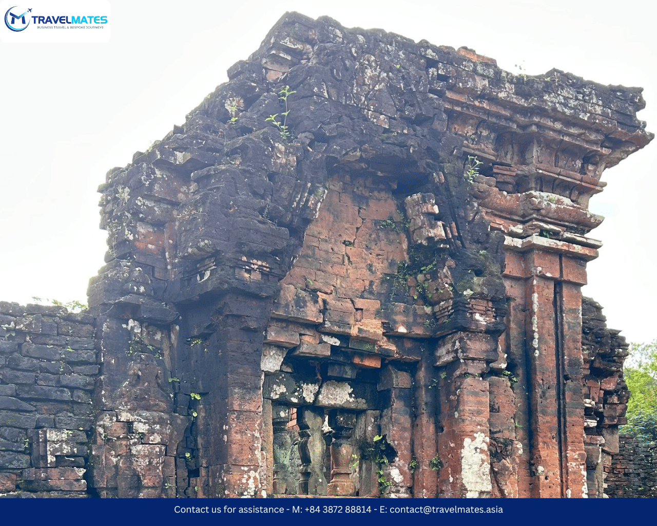 My son Cham Ruins tour with Travelmates