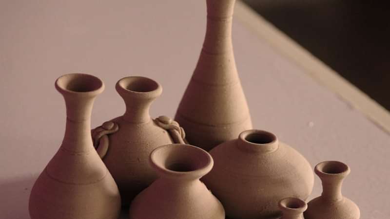 Traditional unglazed vases made in the traditional style