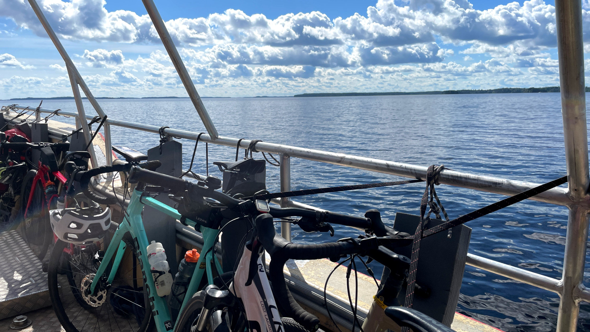 Cycles on a cycle ferry on lake Saimaa