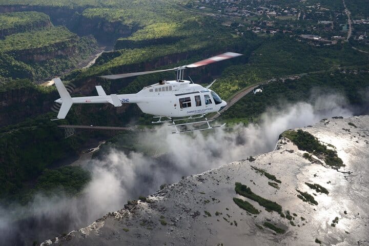 15 minutes scenic helicopter flight above Victoria Falls-Zimbabwe