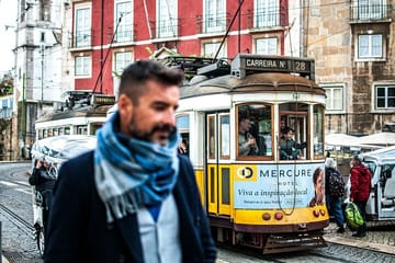 Professional Photoshoot on Tram 28 in Lisbon