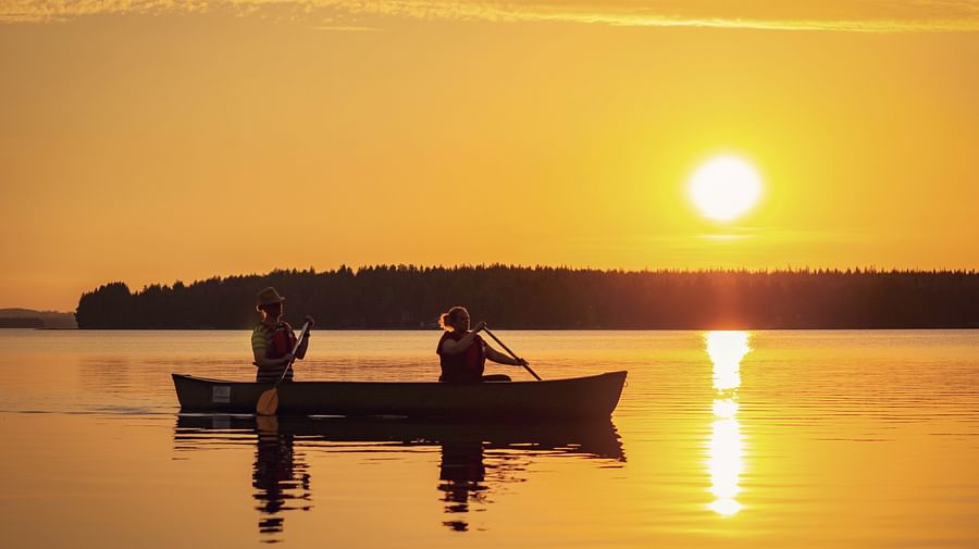 Canoeing under the Midnight Sun in Rovaniemi