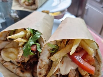 Pork or chicken gyros