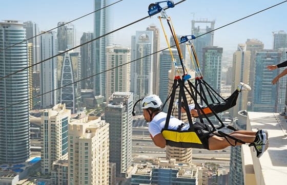 Dubai : XLine Marina, Experience the World’s Longest Urban Zipline!
