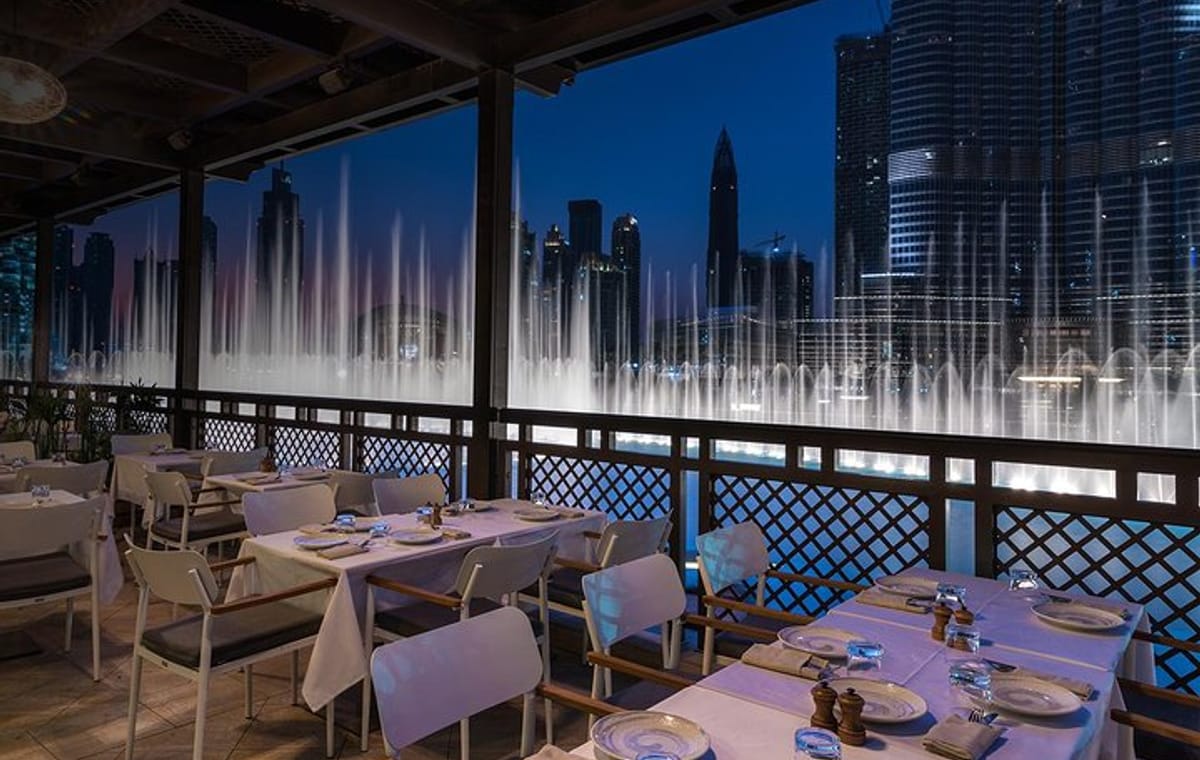 Outdoor Terrace Dining in Modern Downtown Dubai