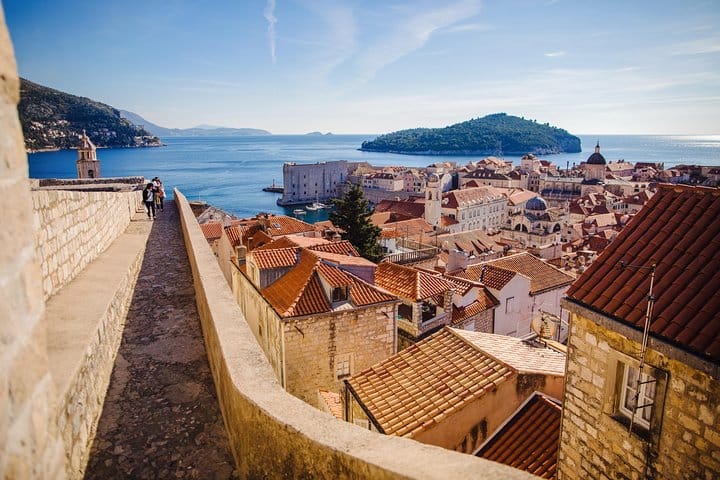 From the city walls of Dubrovnik, the Old Town and the Adriatic Sea can easily be seen.