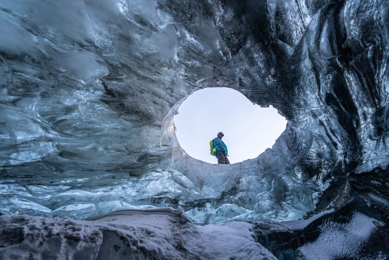 Blue Ice Cave Exploration 9