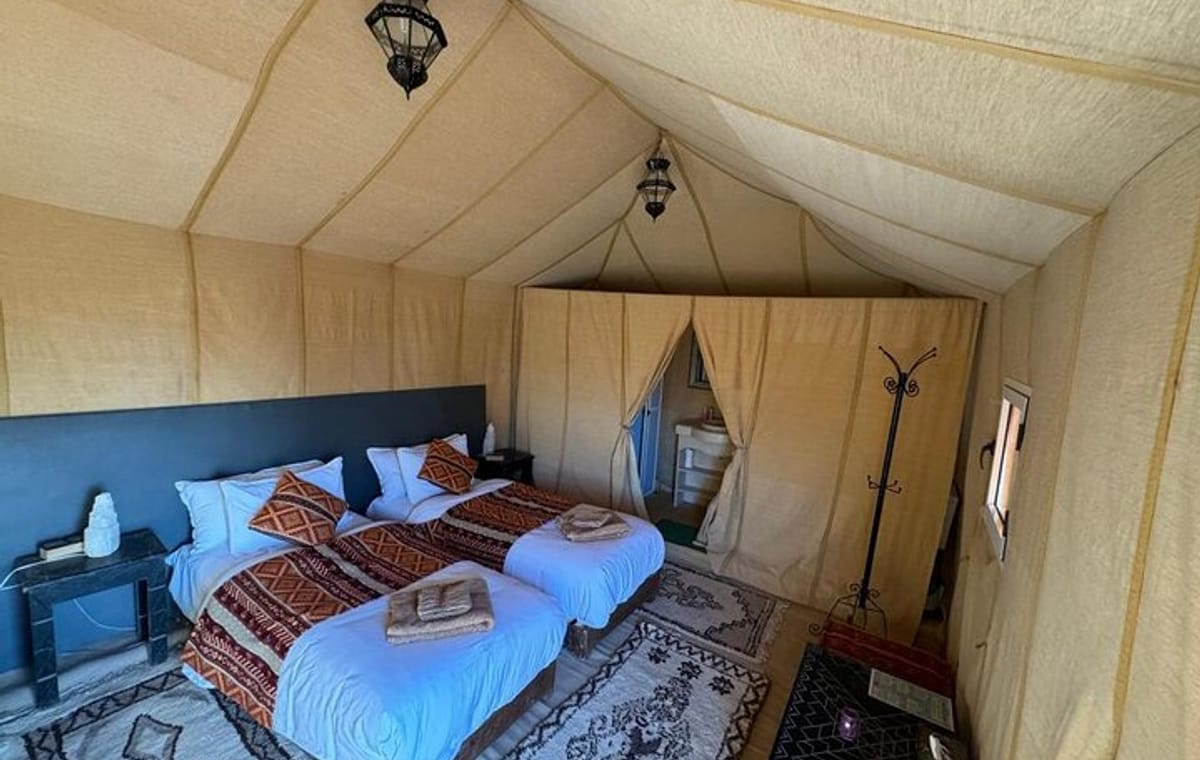 Luxury Camp in Merzouga Desert with Camel Trekking, Vehicule 4WD