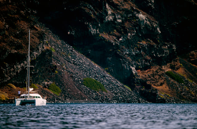 Comfort Romantic Sunset Cruise: Semi-Private Catamaran Santorini Cruise
