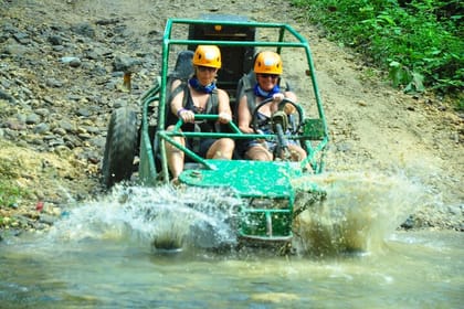 Dune buggy and Party Boat
