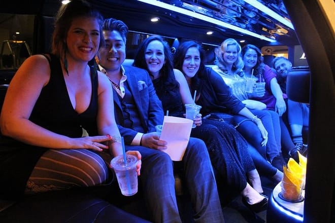 Start the tour off with a glass of bubbly each