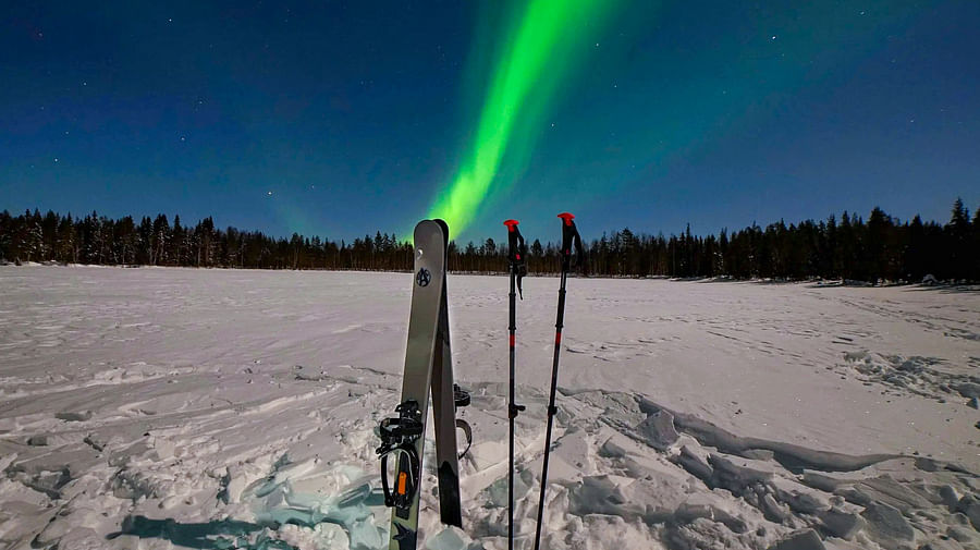 Ski Trekking under the Northern Lights in Rovaniemi