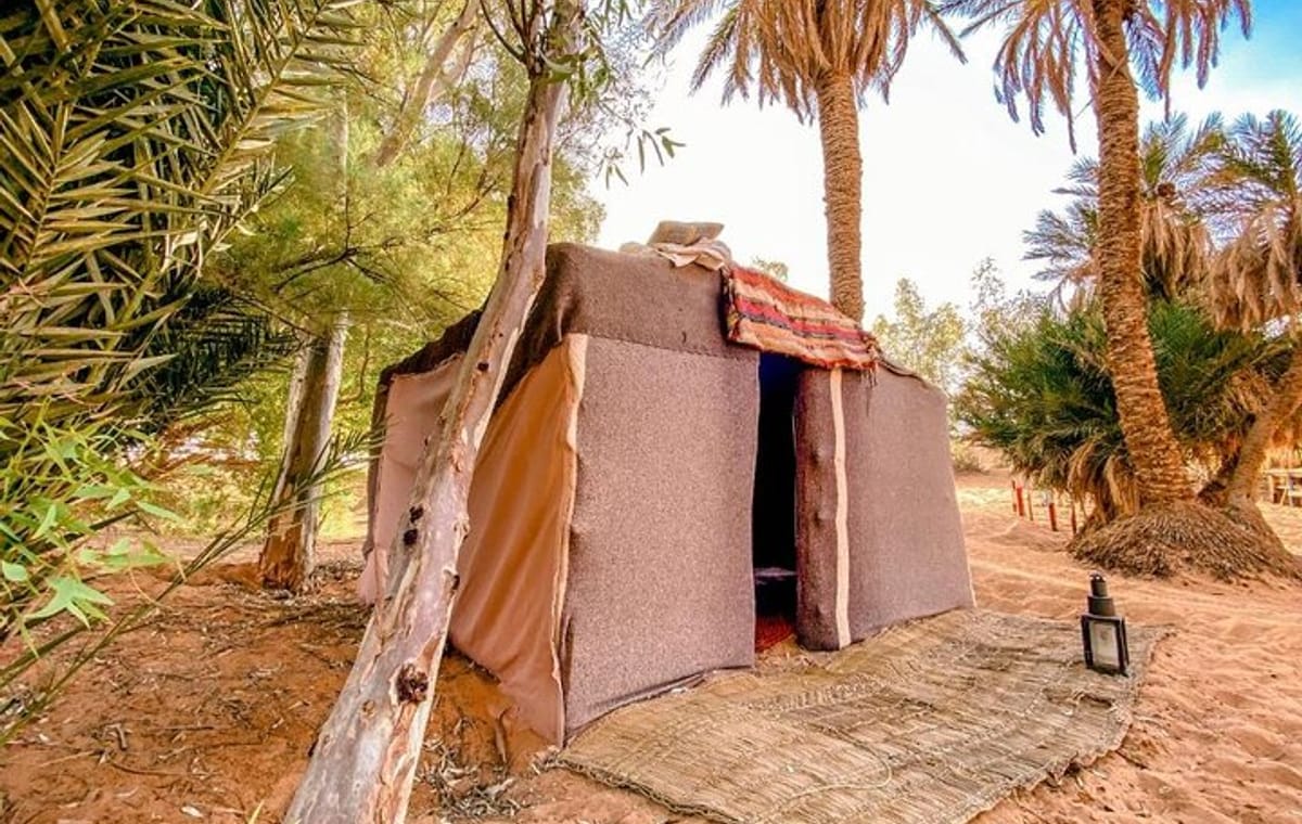 Authentic Desert Oasis Camp In Merzouga Dunes For Overnight