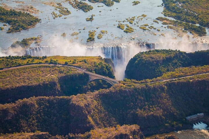 15 minutes scenic helicopter flight above Victoria Falls-Zimbabwe