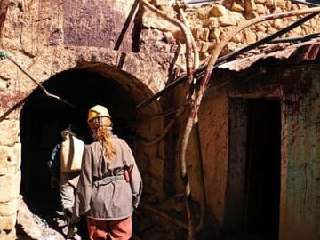 Entering an active mine in Potosi