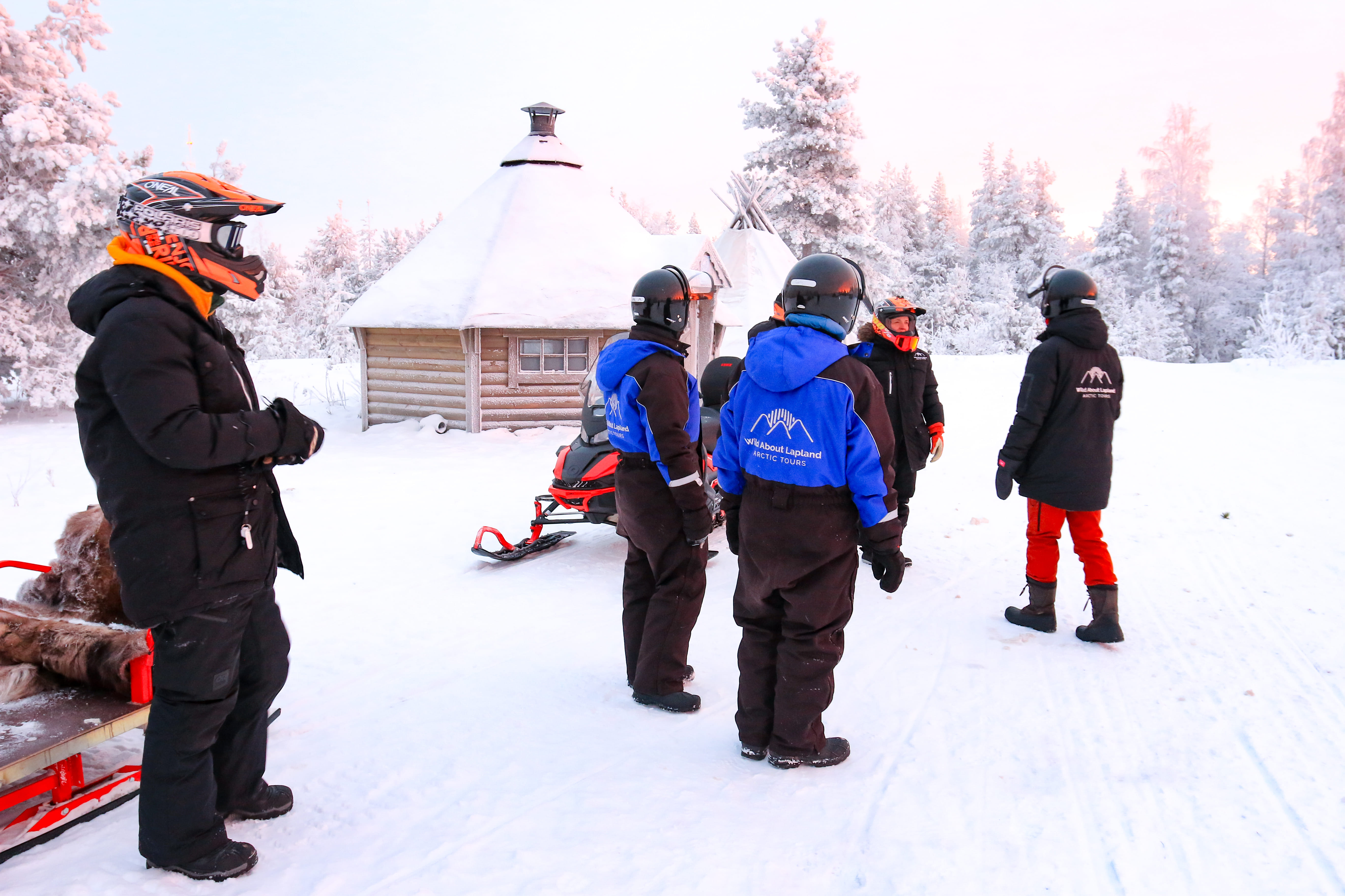 Family Snowmobile Sledge Ride