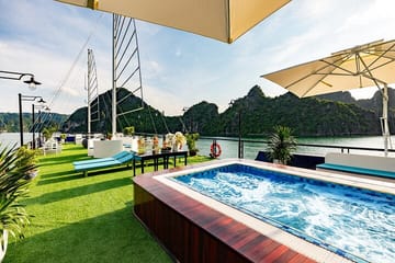Halong Bay Luxury Day Cruise with Buffet Lunch & Sunset Party