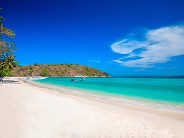 Racha and Coral Island and Sunset by Catamaran Yacht