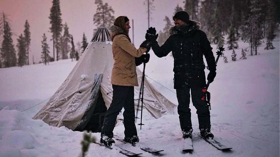 Night Ski Trekking adventure in beautiful Arctic wilderness