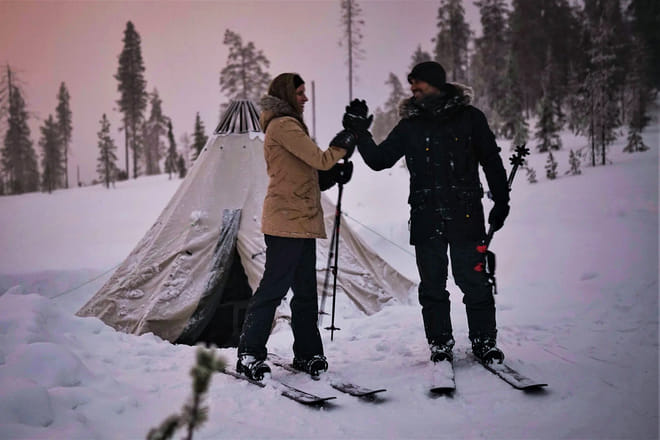 Night Ski Trekking adventure in beautiful Arctic wilderness
