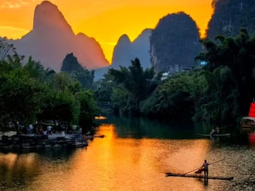 Yangshuo: Sunset & Scenic Afternoon Tour with pickup