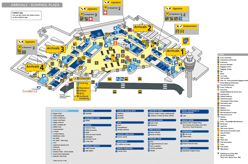 Amsterdam Airport Schiphol map