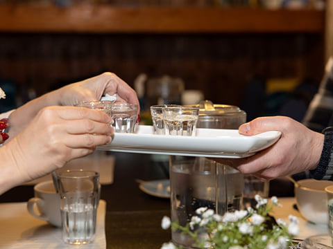 A sampling of Brennivin, the traditional Icelandic liquor