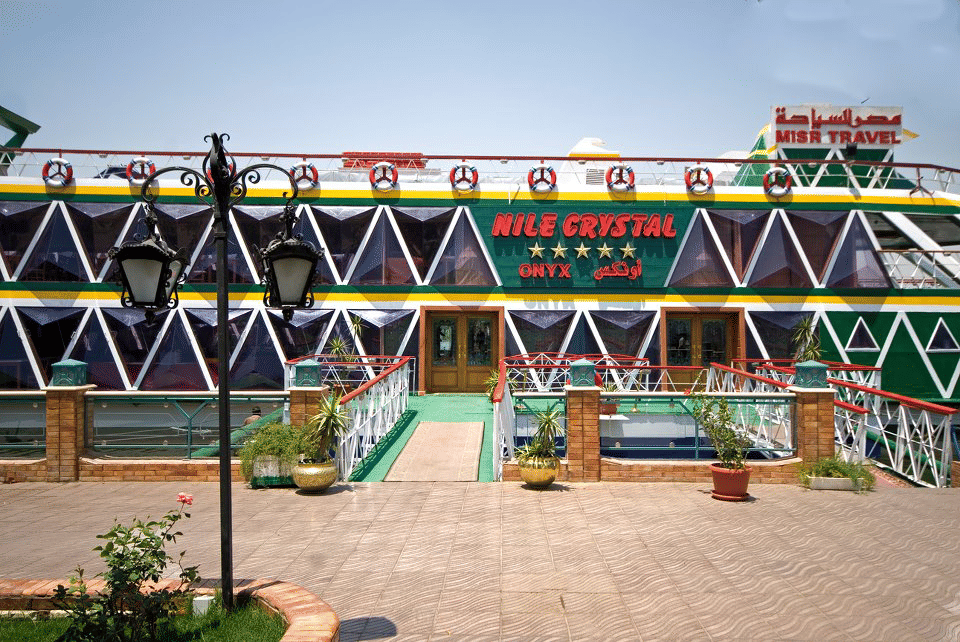 Floating through the lights of Cairo. Experience gourmet dining and unforgettable skyline views aboard the Nile Crystal Cruise