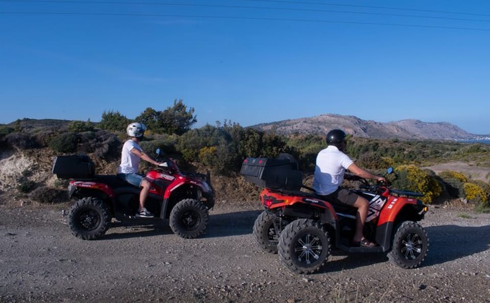 Rhodes ATV Quad Guided Off Road Tour 2 person on 1 Quad