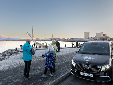Travellers by the Sun Voyager in Reykjavik
