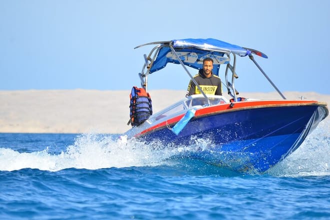 Abu Munkar Island trip by a speed boat Hurghada