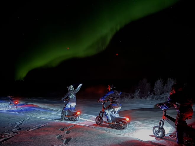 Electric Reindeer safari to the Aurora Cabin (Northern Lights)