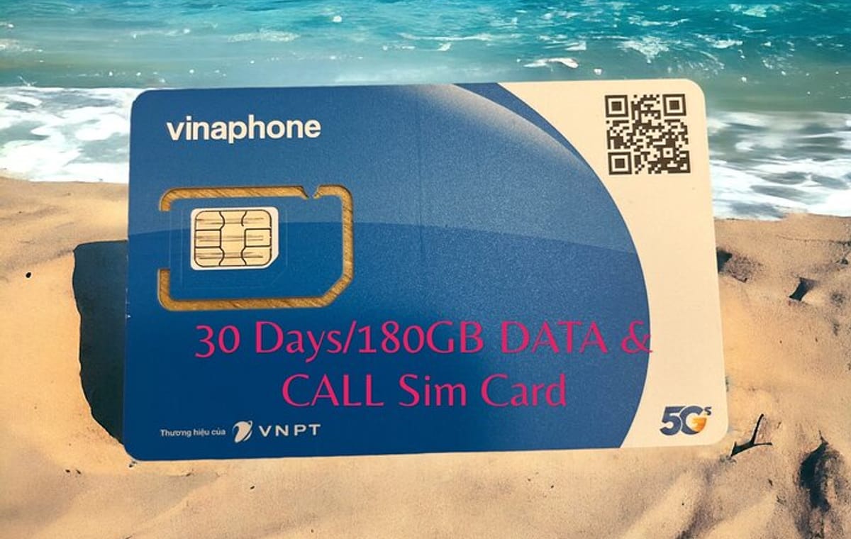 30 Days 180GB Data and Call SIM card Vietnam