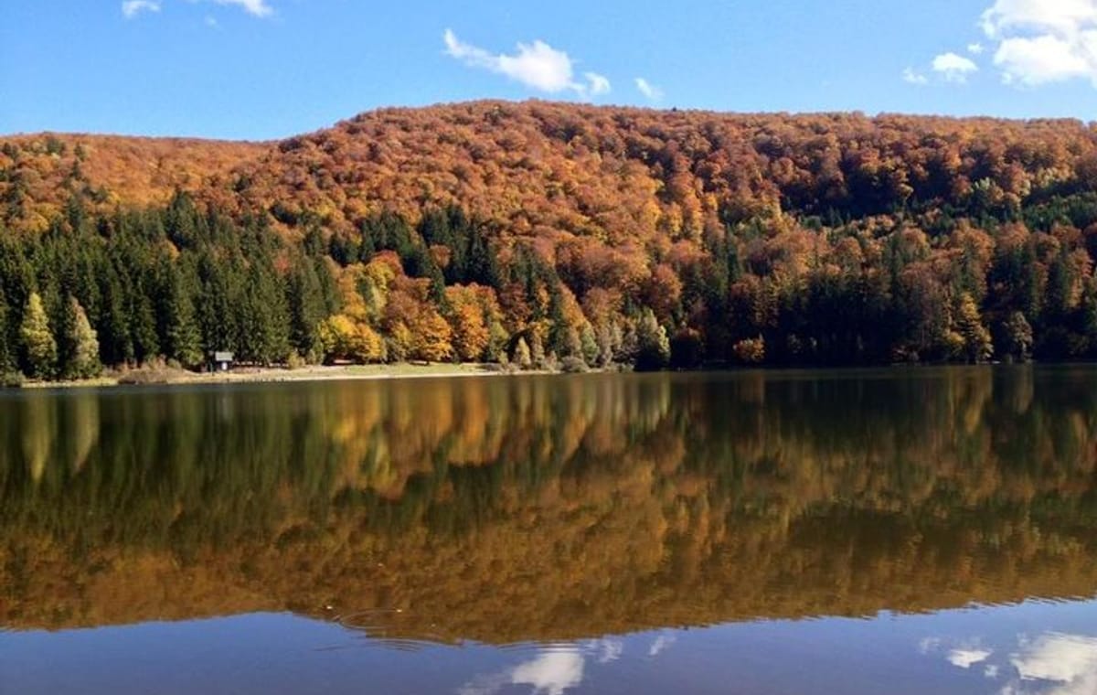 Small-group day trip to the unique volcanic lake in Eastern Europe