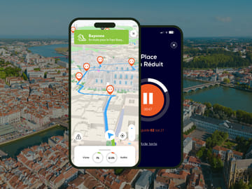 GPS audioguide application: From Petit Bayonne to the Cathedral (Offline).
